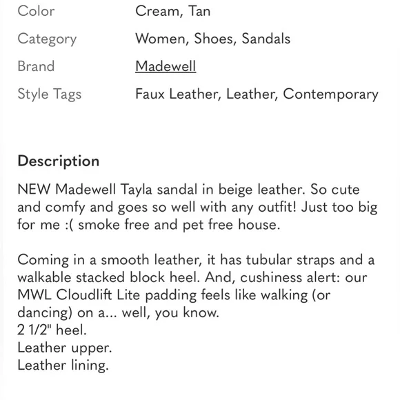 New Madewell Tayla Sandal block heel minimalist tan slides - Picture 7 of 7